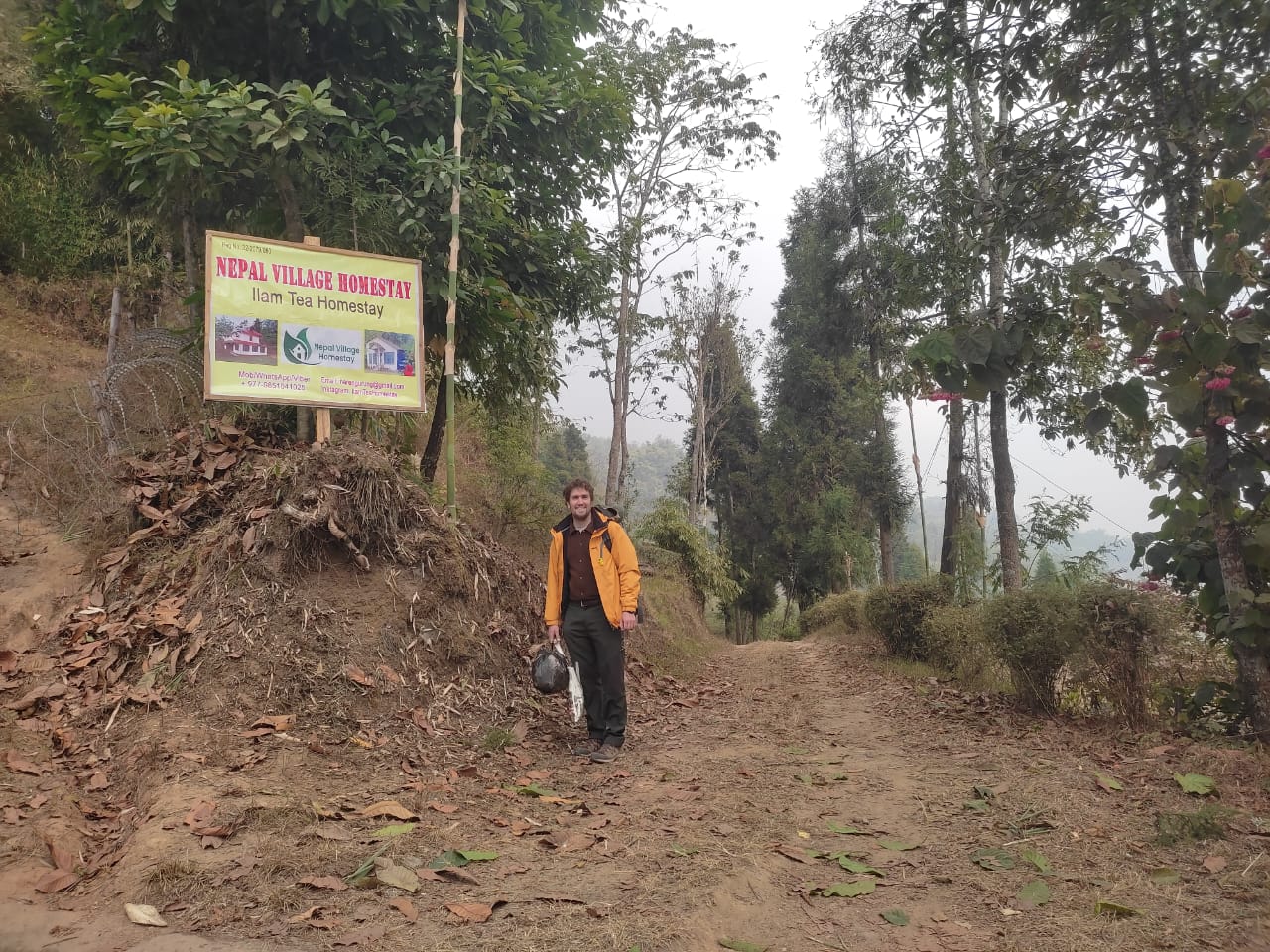 Happy Guest at Nepal Village Homestay Taking Pictures